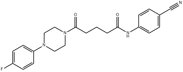 N-(4-cyanophenyl)-5-[4-(4-fluorophenyl)-1-piperazinyl]-5-oxopentanamide Struktur