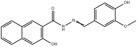 3-hydroxy-N'-(4-hydroxy-3-methoxybenzylidene)-2-naphthohydrazide Struktur