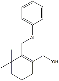 {3,3-dimethyl-2-[(phenylsulfanyl)methyl]-1-cyclohexen-1-yl}methanol Struktur