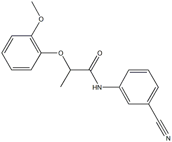 N-(3-cyanophenyl)-2-(2-methoxyphenoxy)propanamide Struktur