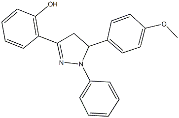 2-[5-(4-methoxyphenyl)-1-phenyl-4,5-dihydro-1H-pyrazol-3-yl]phenol Struktur