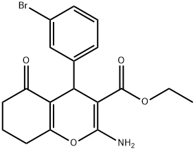 ethyl 2-amino-4-(3-bromophenyl)-5-oxo-5,6,7,8-tetrahydro-4H-chromene-3-carboxylate Struktur