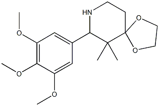 6,6-dimethyl-7-(3,4,5-trimethoxyphenyl)-1,4-dioxa-8-azaspiro[4.5]decane Struktur