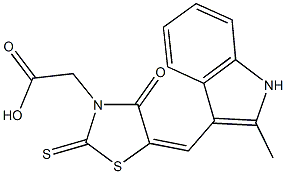 {5-[(2-methyl-1H-indol-3-yl)methylene]-4-oxo-2-thioxo-1,3-thiazolidin-3-yl}acetic acid Struktur