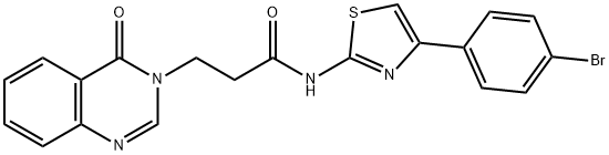 N-[4-(4-bromophenyl)-1,3-thiazol-2-yl]-3-(4-oxo-3(4H)-quinazolinyl)propanamide Struktur