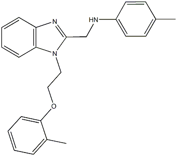 N-({1-[2-(2-methylphenoxy)ethyl]-1H-benzimidazol-2-yl}methyl)-N-(4-methylphenyl)amine Struktur