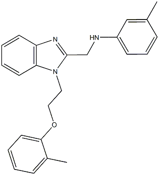 N-({1-[2-(2-methylphenoxy)ethyl]-1H-benzimidazol-2-yl}methyl)-N-(3-methylphenyl)amine Struktur