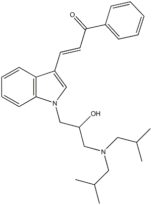 3-{1-[3-(diisobutylamino)-2-hydroxypropyl]-1H-indol-3-yl}-1-phenyl-2-propen-1-one Struktur