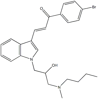 1-(4-bromophenyl)-3-(1-{3-[butyl(methyl)amino]-2-hydroxypropyl}-1H-indol-3-yl)-2-propen-1-one Struktur