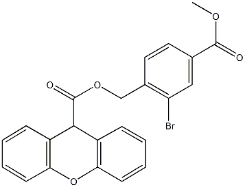 2-bromo-4-(methoxycarbonyl)benzyl 9H-xanthene-9-carboxylate Struktur