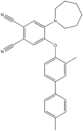 4-(1-azepanyl)-5-[(3,4'-dimethyl[1,1'-biphenyl]-4-yl)oxy]phthalonitrile Struktur