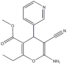 methyl 6-amino-5-cyano-2-ethyl-4-(3-pyridinyl)-4H-pyran-3-carboxylate Struktur