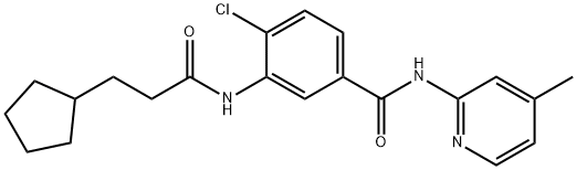 4-chloro-3-[(3-cyclopentylpropanoyl)amino]-N-(4-methyl-2-pyridinyl)benzamide Struktur