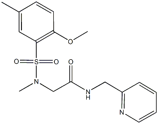 2-[[(2-methoxy-5-methylphenyl)sulfonyl](methyl)amino]-N-(2-pyridinylmethyl)acetamide Struktur