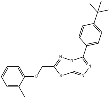 3-(4-tert-butylphenyl)-6-[(2-methylphenoxy)methyl][1,2,4]triazolo[3,4-b][1,3,4]thiadiazole Struktur