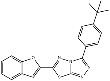 6-(1-benzofuran-2-yl)-3-(4-tert-butylphenyl)[1,2,4]triazolo[3,4-b][1,3,4]thiadiazole Struktur