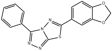 6-(1,3-benzodioxol-5-yl)-3-phenyl[1,2,4]triazolo[3,4-b][1,3,4]thiadiazole Struktur