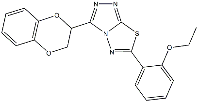 2-[3-(2,3-dihydro-1,4-benzodioxin-2-yl)[1,2,4]triazolo[3,4-b][1,3,4]thiadiazol-6-yl]phenyl ethyl ether Struktur