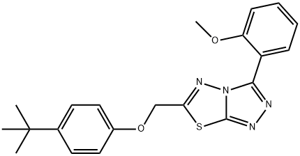 6-[(4-tert-butylphenoxy)methyl]-3-(2-methoxyphenyl)[1,2,4]triazolo[3,4-b][1,3,4]thiadiazole Struktur