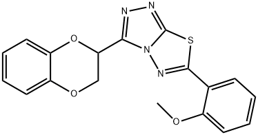 2-[3-(2,3-dihydro-1,4-benzodioxin-2-yl)[1,2,4]triazolo[3,4-b][1,3,4]thiadiazol-6-yl]phenyl methyl ether Struktur