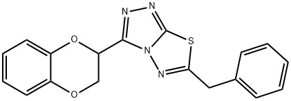 6-benzyl-3-(2,3-dihydro-1,4-benzodioxin-2-yl)[1,2,4]triazolo[3,4-b][1,3,4]thiadiazole Struktur