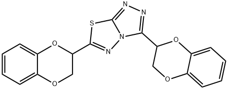 3,6-di(2,3-dihydro-1,4-benzodioxin-2-yl)[1,2,4]triazolo[3,4-b][1,3,4]thiadiazole Struktur