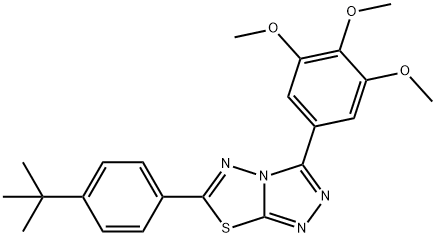 6-(4-tert-butylphenyl)-3-(3,4,5-trimethoxyphenyl)[1,2,4]triazolo[3,4-b][1,3,4]thiadiazole Struktur