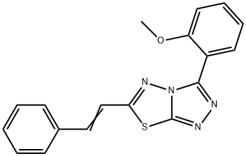 methyl 2-[6-(2-phenylvinyl)[1,2,4]triazolo[3,4-b][1,3,4]thiadiazol-3-yl]phenyl ether Struktur