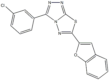 6-(1-benzofuran-2-yl)-3-(3-chlorophenyl)[1,2,4]triazolo[3,4-b][1,3,4]thiadiazole Struktur