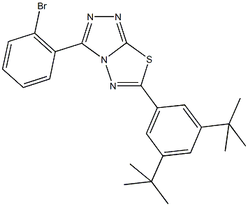 3-(2-bromophenyl)-6-(3,5-ditert-butylphenyl)[1,2,4]triazolo[3,4-b][1,3,4]thiadiazole Struktur