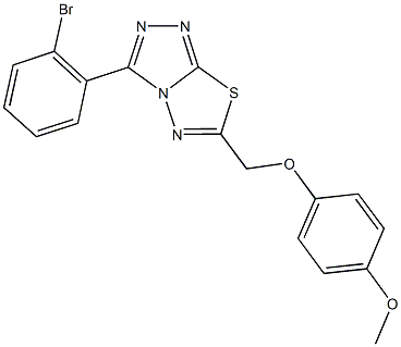 3-(2-bromophenyl)-6-[(4-methoxyphenoxy)methyl][1,2,4]triazolo[3,4-b][1,3,4]thiadiazole Struktur