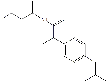 2-(4-isobutylphenyl)-N-(1-methylbutyl)propanamide Struktur