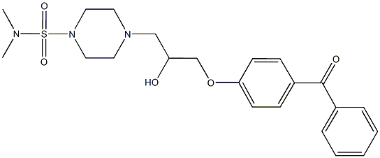 4-[3-(4-benzoylphenoxy)-2-hydroxypropyl]-N,N-dimethyl-1-piperazinesulfonamide Struktur