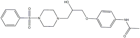 N-(4-{2-hydroxy-3-[4-(phenylsulfonyl)-1-piperazinyl]propoxy}phenyl)acetamide Struktur