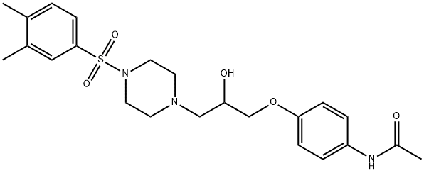 N-[4-(3-{4-[(3,4-dimethylphenyl)sulfonyl]-1-piperazinyl}-2-hydroxypropoxy)phenyl]acetamide Struktur