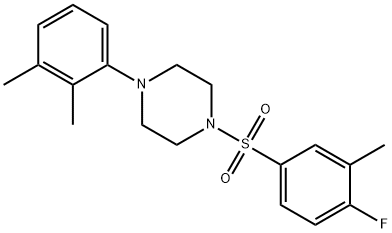 1-(2,3-dimethylphenyl)-4-[(4-fluoro-3-methylphenyl)sulfonyl]piperazine Struktur