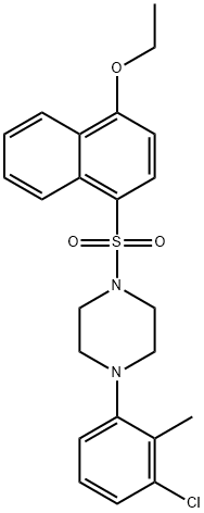 4-{[4-(3-chloro-2-methylphenyl)-1-piperazinyl]sulfonyl}-1-naphthyl ethyl ether Struktur