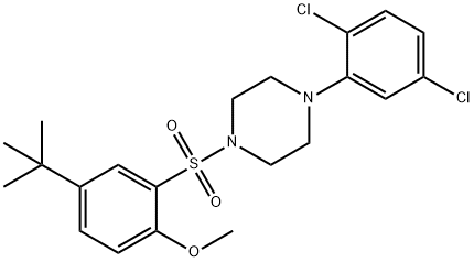 4-tert-butyl-2-{[4-(2,5-dichlorophenyl)-1-piperazinyl]sulfonyl}phenyl methyl ether Struktur