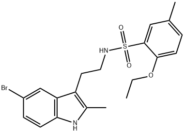 N-[2-(5-bromo-2-methyl-1H-indol-3-yl)ethyl]-2-ethoxy-5-methylbenzenesulfonamide Struktur