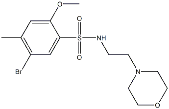 5-bromo-2-methoxy-4-methyl-N-[2-(4-morpholinyl)ethyl]benzenesulfonamide Struktur