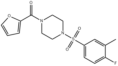 1-[(4-fluoro-3-methylphenyl)sulfonyl]-4-(2-furoyl)piperazine Struktur