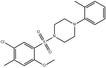 4-chloro-5-methyl-2-{[4-(2-methylphenyl)-1-piperazinyl]sulfonyl}phenyl methyl ether Struktur