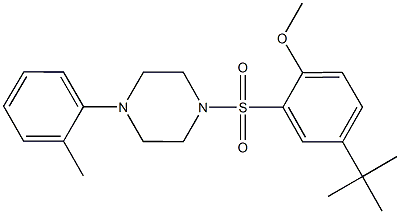 4-tert-butyl-2-{[4-(2-methylphenyl)-1-piperazinyl]sulfonyl}phenyl methyl ether Struktur