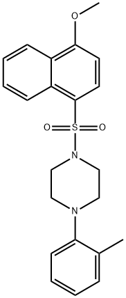 methyl 4-{[4-(2-methylphenyl)-1-piperazinyl]sulfonyl}-1-naphthyl ether Struktur