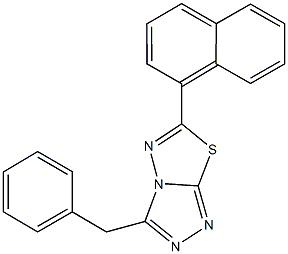 3-benzyl-6-(1-naphthyl)[1,2,4]triazolo[3,4-b][1,3,4]thiadiazole Struktur