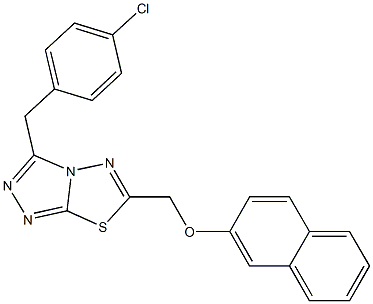 [3-(4-chlorobenzyl)[1,2,4]triazolo[3,4-b][1,3,4]thiadiazol-6-yl]methyl 2-naphthyl ether Struktur