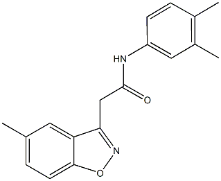 N-(3,4-dimethylphenyl)-2-(5-methyl-1,2-benzisoxazol-3-yl)acetamide Struktur