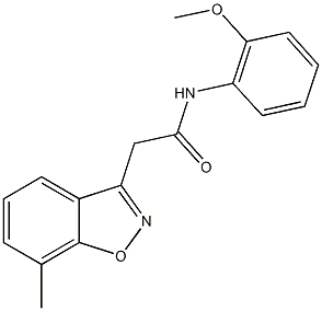 N-(2-methoxyphenyl)-2-(7-methyl-1,2-benzisoxazol-3-yl)acetamide Struktur