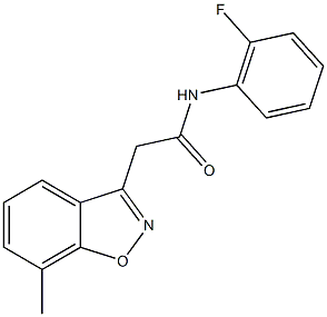 N-(2-fluorophenyl)-2-(7-methyl-1,2-benzisoxazol-3-yl)acetamide Struktur