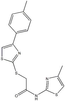 2-{[4-(4-methylphenyl)-1,3-thiazol-2-yl]sulfanyl}-N-(4-methyl-1,3-thiazol-2-yl)acetamide Struktur